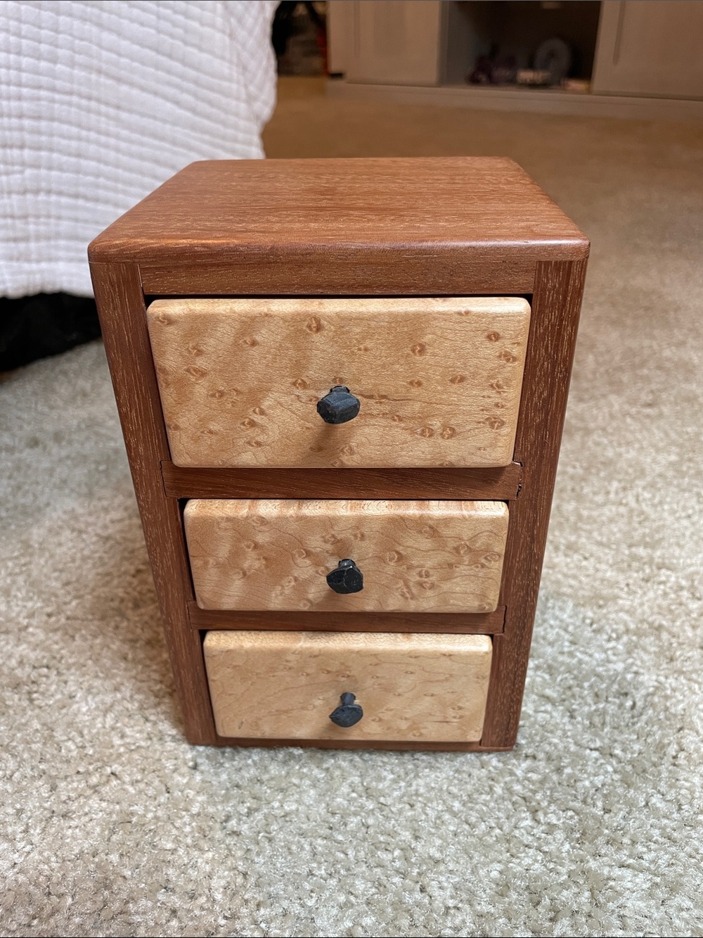 Wooden 3-Drawer Jewelry Organizer